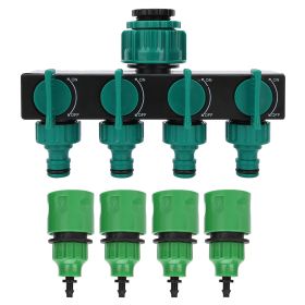 DN20 DN25 FNPT 4 Way Garden Hose Faucet Splitter with 1/4in Quick Connector Irrigation Fitting