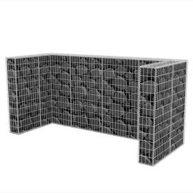 vidaXL Gabion Triple Wheelie Bin Surround Steel 250x100x120 cm