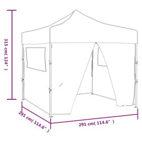 vidaXL Foldable Tent 3x3 m with 4 Walls Cream