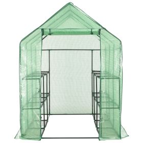 vidaXL Walk-in Greenhouse with 12 Shelves Steel 143x214x196 cm