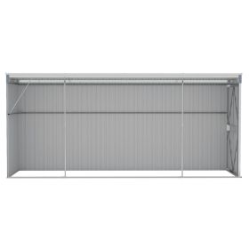 vidaXL Wall-mounted Garden Shed Grey 118x382x178 cm Galvanised Steel