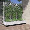 Garden Planter with Trellis White 47.2"x15.7"x47.8" PP