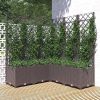 Garden Planter with Trellis Brown 47.2"x47.2"x53.5" PP