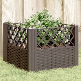 Garden Planter with Pegs Brown 17.1"x17.1"x17.1" PP