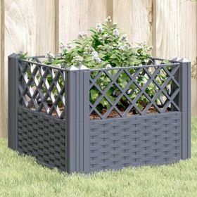 Garden Planter with Pegs Gray 17.1"x17.1"x17.1" PP