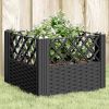 Garden Planter with Pegs Black 17.1"x17.1"x17.1" PP