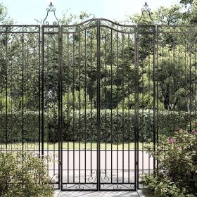 Garden Gate Black 47.6"x3.1"x78.7" Wrought Iron