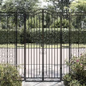 Garden Gate Black 47.6"x3.1"x70.9" Wrought Iron