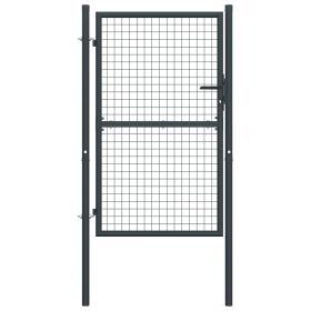 Mesh Garden Gate Galvanized Steel 39.4"x78.7" Gray