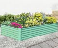 8x4x1.5 ft Galvanized Raised Garden Bed, Outdoor Planter Garden Boxes Large Metal Planter Box for Gardening Vegetables Fruits Flowers, Green