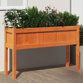 Garden Planter with Legs Wax Brown 43.3"x12.2"x27.6" Solid Wood Pine