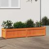 Garden Planter Wax Brown 59.1"x12.2"x12.2" Solid Wood Pine