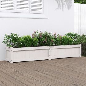 Garden Planter White 70.9"x12.2"x12.2" Solid Wood Pine