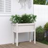 Garden Planter with Legs White 27.6"x12.2"x27.6" Solid Wood Pine