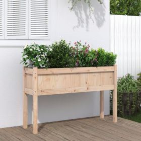 Garden Planter with Legs 43.3"x12.2"x27.6" Solid Wood Pine