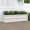 Garden Planter White 70.9" x 19.7" x 19.7" Solid Wood Pine