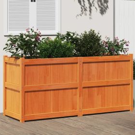 Garden Planter Wax Brown 59.1"x19.7"x27.6" Solid Wood Pine