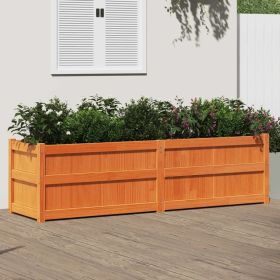 Garden Planter Wax Brown 70.9"x19.7"x19.7" Solid Wood Pine