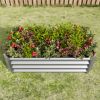 Metal Raised Garden Bed, Rectangle Raised Planter 4×2×1ft for Flowers Plants, Vegetables Herb Silver