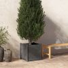 Garden Planter Gray 19.7"x19.7"x19.7" Solid Wood Pine