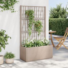 Garden Planter with Trellis Light Brown 31.5"x14.2"x55.1" PP