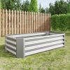 Metal Raised Garden Bed, Rectangle Raised Planter 4×2×1ft for Flowers Plants, Vegetables Herb Silver