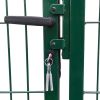 Garden Fence Gate with Posts 137.8"x55.1" Steel Green