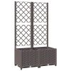 Garden Planter with Trellis Brown 31.5"x15.7"x53.5" PP