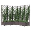 Garden Planter with Trellis Brown 47.2"x47.2"x47.8" PP