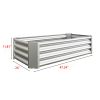 Metal Raised Garden Bed, Rectangle Raised Planter 4×2×1ft for Flowers Plants, Vegetables Herb Silver