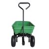 Folding car Poly Garden dump truck with steel frame, 10 inches. Pneumatic tire, 300 lb capacity body 55L Green