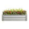 Metal Raised Garden Bed, Rectangle Raised Planter 4×2×1ft for Flowers Plants, Vegetables Herb Silver