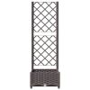 Garden Planter with Trellis Brown 15.7"x15.7"x47.8" PP