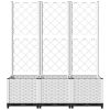 Garden Planter with Trellis White 47.2"x15.7"x53.5" PP