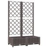 Garden Planter with Trellis Brown 31.5"x15.7"x47.8" PP