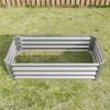 Metal Raised Garden Bed, Rectangle Raised Planter 4×2×1ft for Flowers Plants, Vegetables Herb Silver