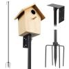 78.7in Bird House Pole Kit Height Adjustable Bird Feeder Pole Mount Kit Heavy Duty Bird House Pole Set with 5 Prongs Base for Bird House Bird Feeder