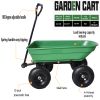 Folding car Poly Garden dump truck with steel frame, 10 inches. Pneumatic tire, 300 lb capacity body 55L Green