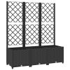 Garden Planter with Trellis Black 47.2"x15.7"x53.5" PP