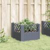 Garden Planter with Pegs Gray 17.1"x17.1"x17.1" PP