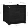 Garden Planter Black 19.7"x19.7"x19.7" Solid Wood Pine