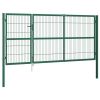 Garden Fence Gate with Posts 137.8"x55.1" Steel Green