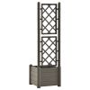 Garden Planter with Trellis 16.9"x16.9"x55.9" PP Anthracite