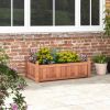 46 x 24 x 16 Inch Rectangular Planter Box with Drainage Holes for Backyard Garden Lawn