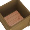 Garden Planter Honey Brown 15.7"x15.7"x15.7" Solid Wood Pine