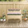 Outsunny 34"x34"x28" Raised Garden Bed, 2-Tier Elevated Wood Planter Box for Backyard, Patio to Grow Vegetables, Herbs, and Flowers, Natural