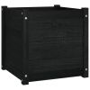 Garden Planter Black 19.7"x19.7"x19.7" Solid Wood Pine