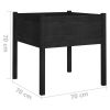 Garden Planters 2 pcs Black 27.6"x27.6"x27.6" Solid Wood Pine