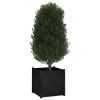 Garden Planter Black 23.6"x23.6"x23.6" Solid Wood Pine