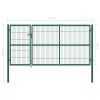 Garden Fence Gate with Posts 137.8"x55.1" Steel Green